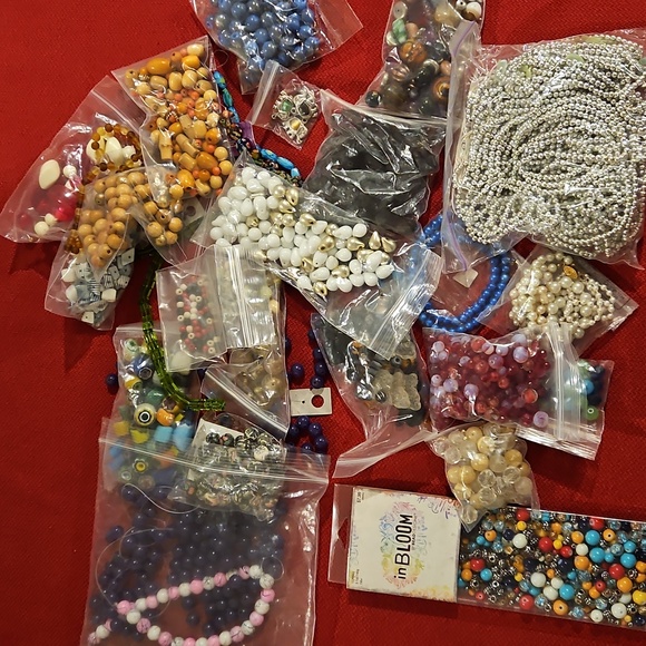 Various Other - Gemstone Bead & Jewelry Making Lot - Mixed Findings & Beads Craft Supply Destash